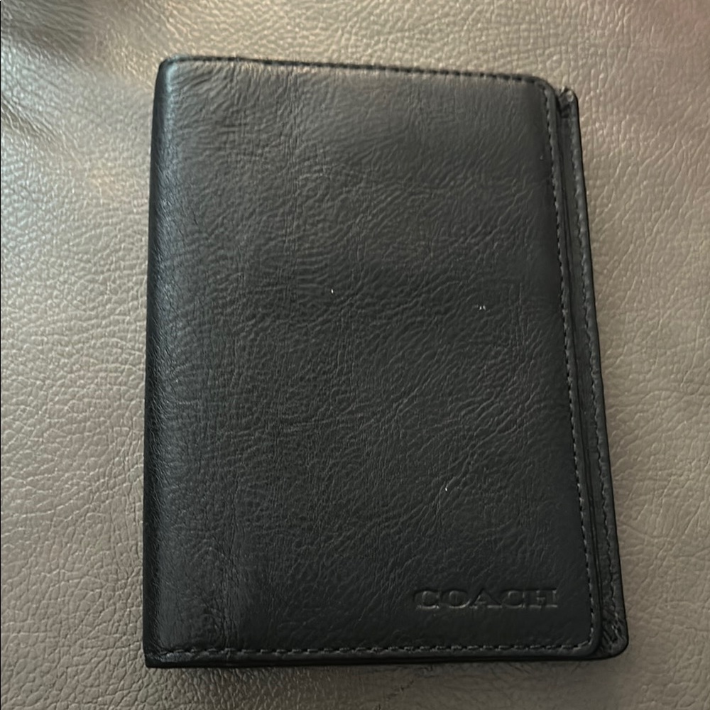 Coach Black Leather Travel Wallet